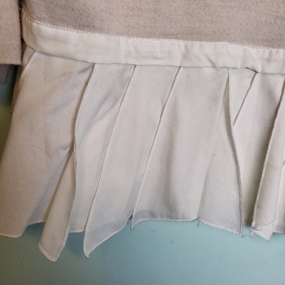 Tibi Merino Wool Layered Mixed Media Blouse - Picture 3 of 9
